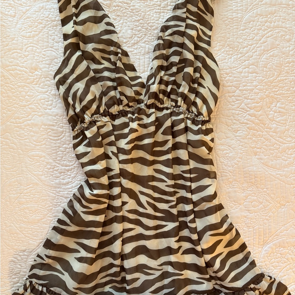 Zebra Print Mini Dress